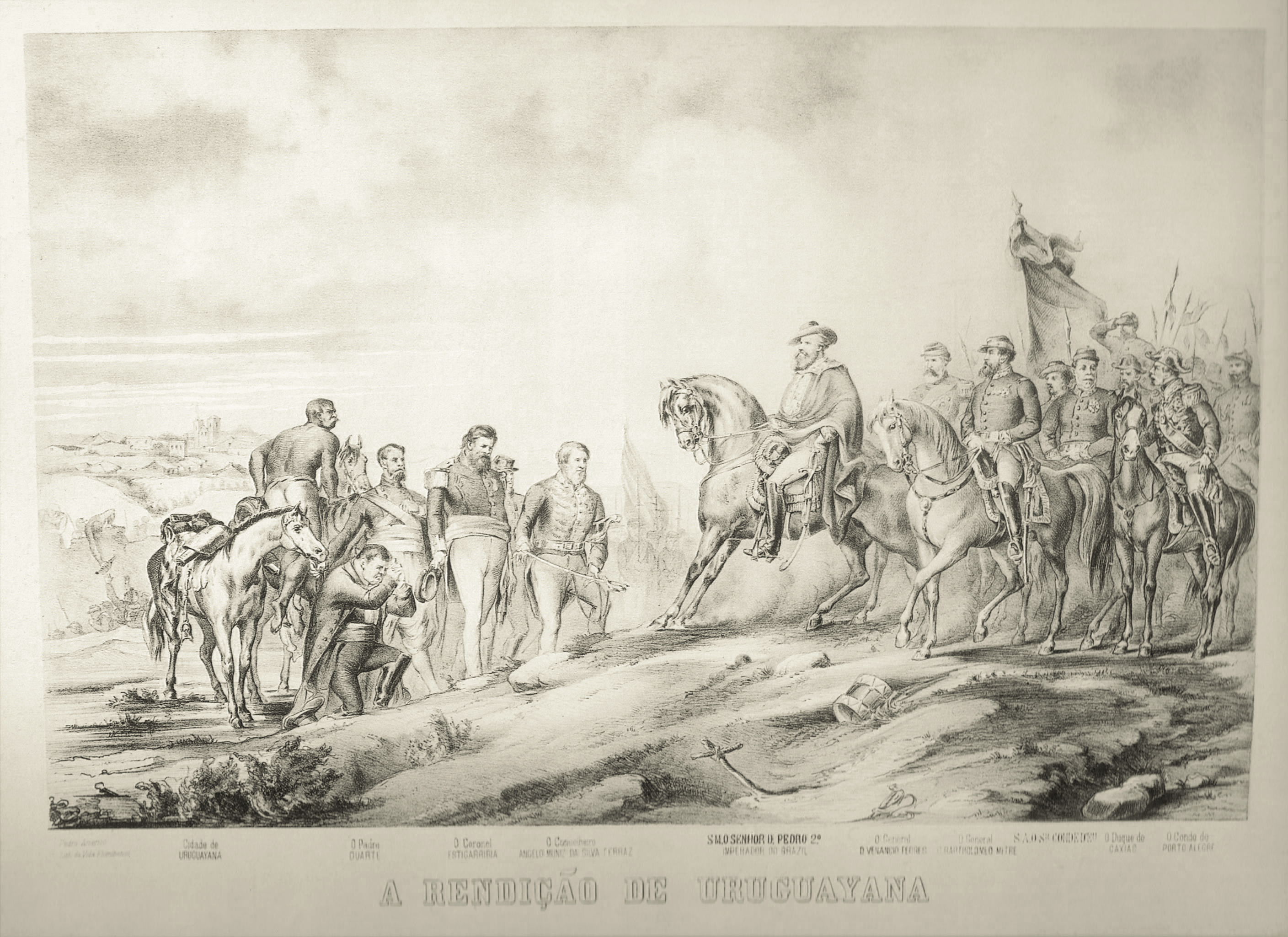 Rendicao de Uruguaiana – 1865 – Litogravura de Victor Meirelles – Acervo da Fundacao Biblioteca Nacional