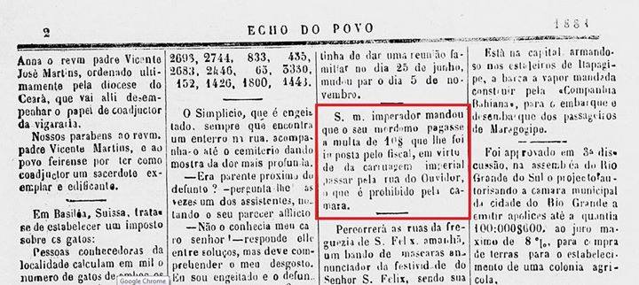 Echo do Povo, edição de 21.05.1881