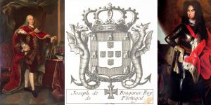 Brasão da Família Bragança instituido por Dom Pedro II (à direita) de José I (à esquerda)